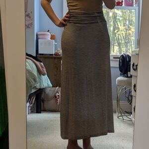 Max Studio Black and White Striped Maxi Skirt